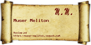 Muser Meliton névjegykártya